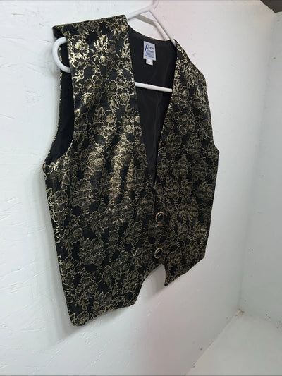 New Women’s Congress Classics Gold Black Western Show Vest Large E-606