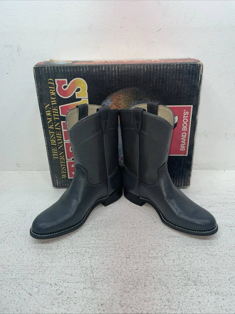 New Kids Gray Texas Brand Cowboy Boots. 3205 2 D. 23-128