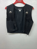 New Women’s Black Fringe Western Express Vest XL UU-43