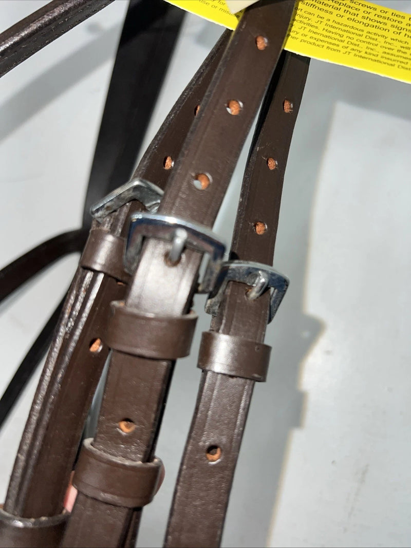 New Silver Fox Brown Draft Snaffle Bridle #20-8555-7 BB-14