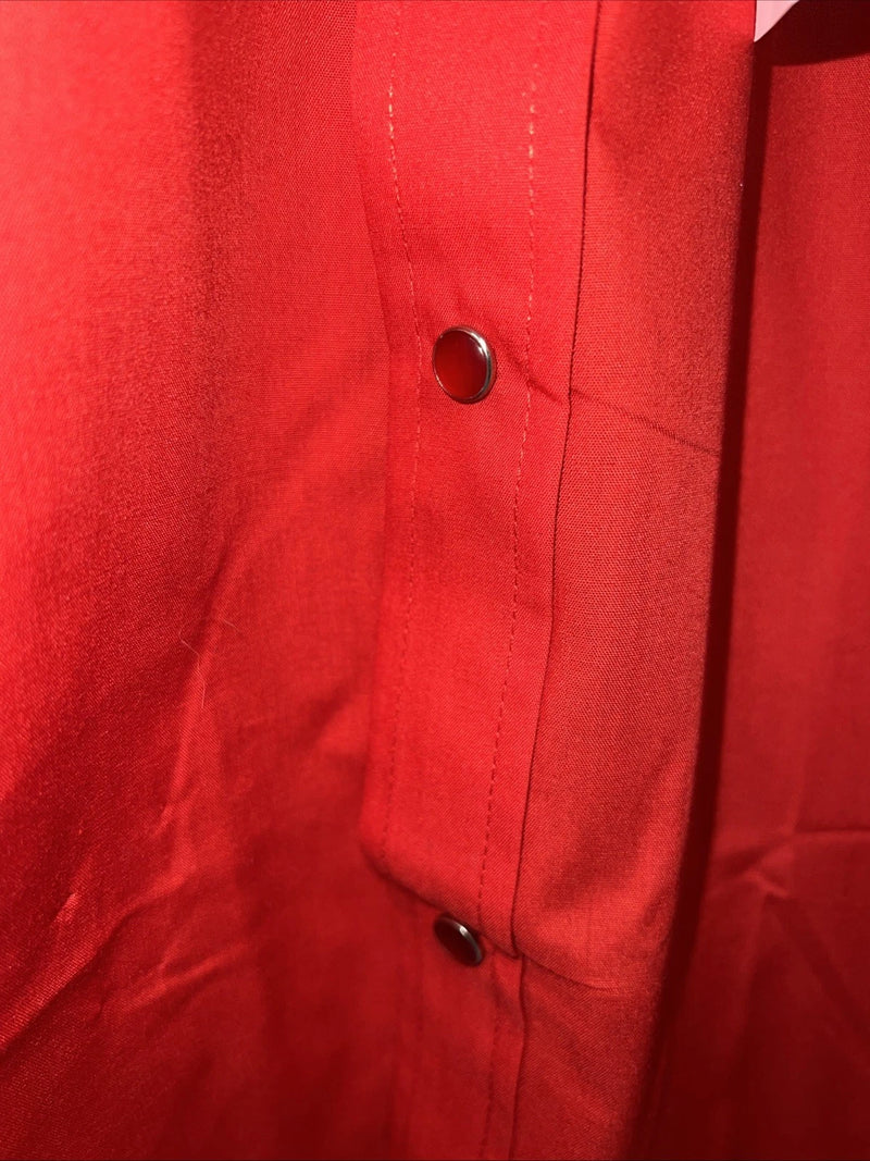 New Men’s Red ELY Cattleman Pearl Snap Long sleeve Shirt. 18.5x35 XXL G-61
