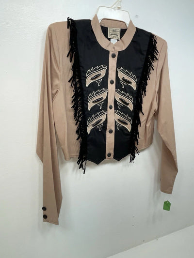 New Women’s Brown With Fringe 1849 Authentic Ranchwear  Button Up 3B-111