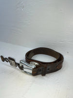 New Brown Genuine Leather Nocona Pendent And Tooled 30” Belt #1110202 JJ-27