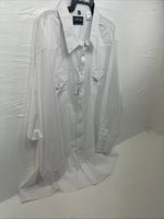 New Men’s White Horse White Long Sleeve Pearl Snap 4XL E-95