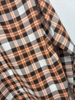 New Women’s Panhandle Slim Orange Plaid Long Sleeve Pearl Snap 10 X 32 LL-34