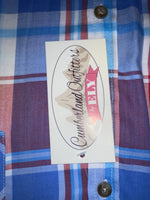 New Women’s Plaid Cumberland Outfitters Cut Off Button Up Shirt L #14119 3B-49
