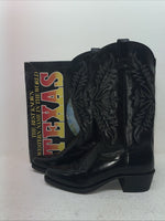 New Men’s Black Texas Brand Cowboy Boots. 1230 8.5 8 1/2 D. 4-114