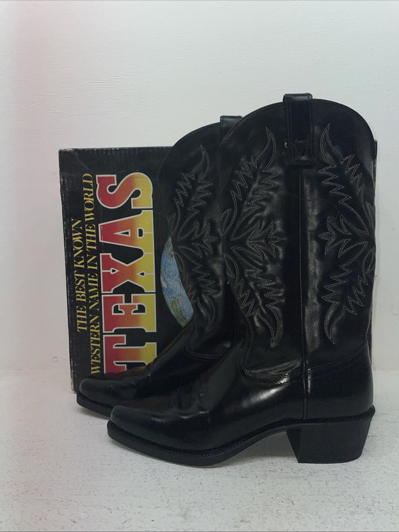 New Men’s Black Texas Brand Cowboy Boots. 1230 8.5 8 1/2 D. 4-114