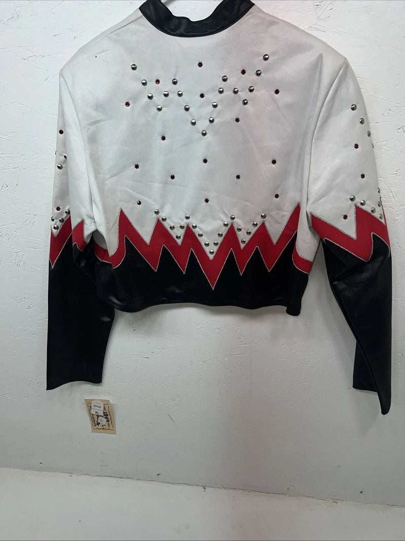 New Women’s 1849 Authentic Ranchwear White Red Short Show Jacket XL WW-27