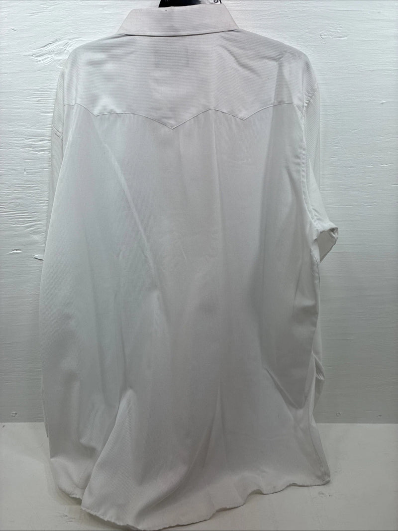 New Men’s White Horse White Long Sleeve Pearl Snap 3XL E-60