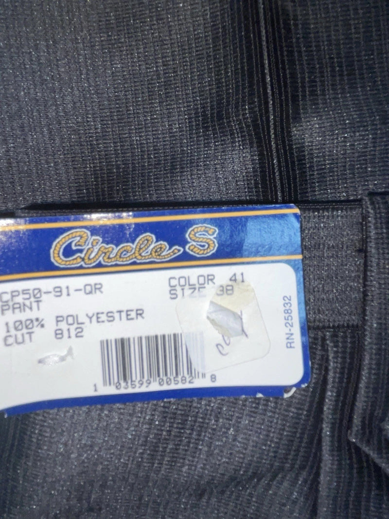 New Vintage Black Circle S Polyester Pants #CP5091 XX-86