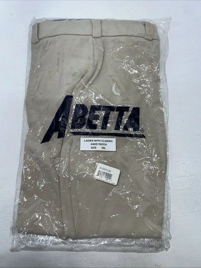 New Women’s Tan ABETTA knee Patch English Riding Breeches. 30 L C-47