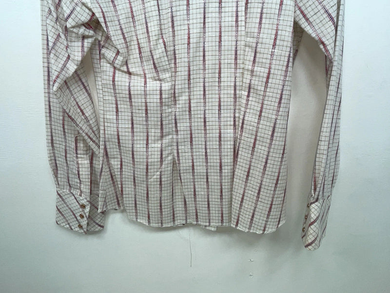 New Women’s White Striped DR Westerns Long Sleeve Button Up Shirt 3B-86
