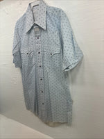 New Men’s Dickson Jenkins Blue Floral Short Sleeve Pearl Snap 14.5 Small V-62