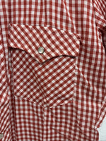 New Men’s Western Shirts Red Checkered Short Sleeve Pearl Snap  Small J-71