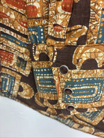New Men’s Panhandle Slim Brown Gold Design Long Sleeve Pearl Snap XS J-68