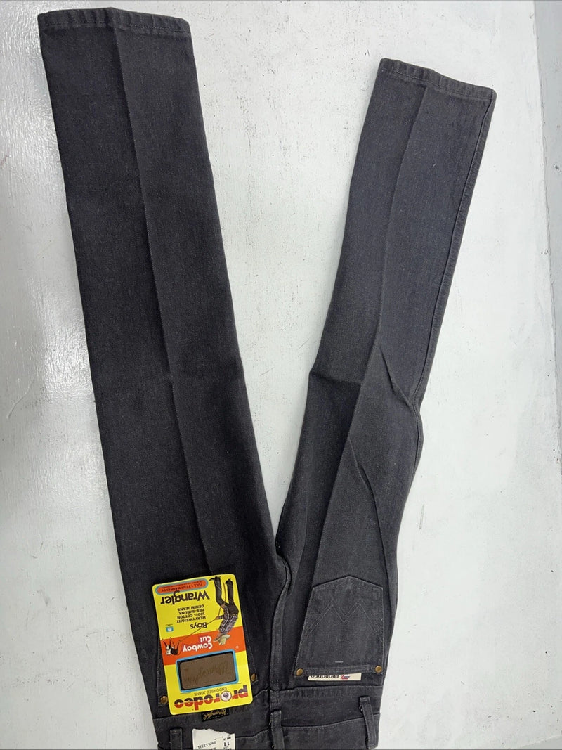 New Boys Grey Wrangler Pro Rodeo Cowboy Cut Denim Jeans. 11/23 1/2 B-38
