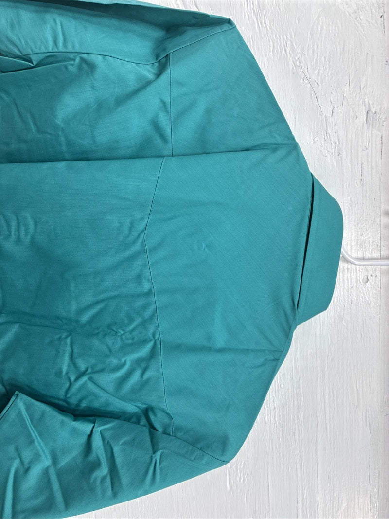 New Men’s ELY Cattleman Teal Short Sleeve Pearl Snap 16 Large CC-24