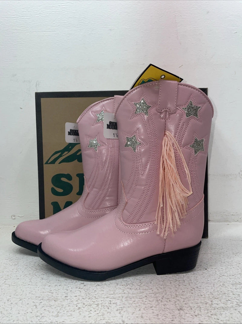 New Kids Pink With Fringe Smoky Mountain Cowboy Boots. 1058 C 1.5 1 1/2. 23-116