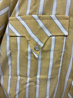 New Men’s Fenton Yellow Stripe Long Sleeve Pearl Snap 15 Medium AA-65