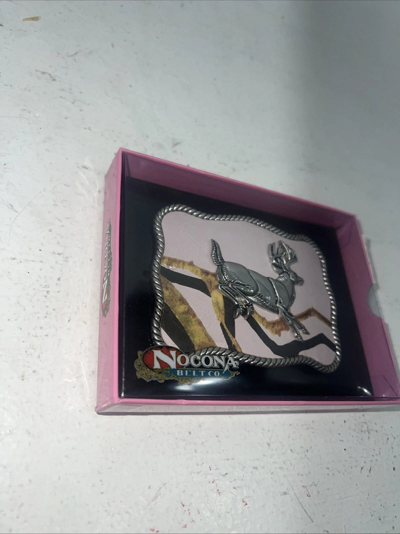 New Women’s Nocona Pink Deer Belt Buckle. 37102 A-117