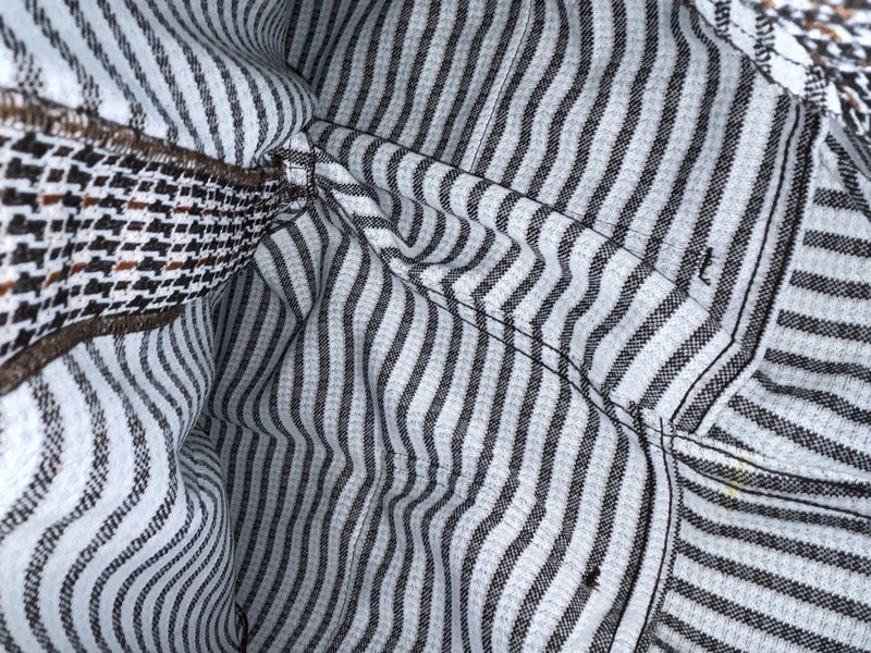 New Vintage Black Striped Panhandle Slim Polyester Pants #8076 OO-93