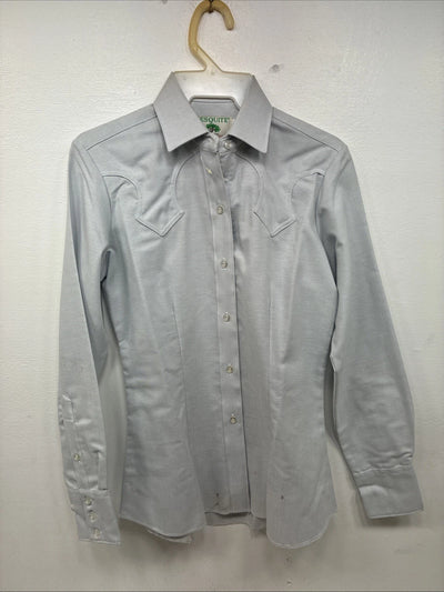 New Women Mesquite Blue Long Sleeve Button Up Size 30 KK-50