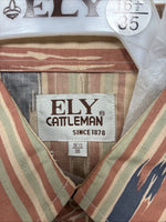 New Men’s ELY Cattleman Multicolor Camo Long Sleeve Pearl Snap 16.5 Large T-56