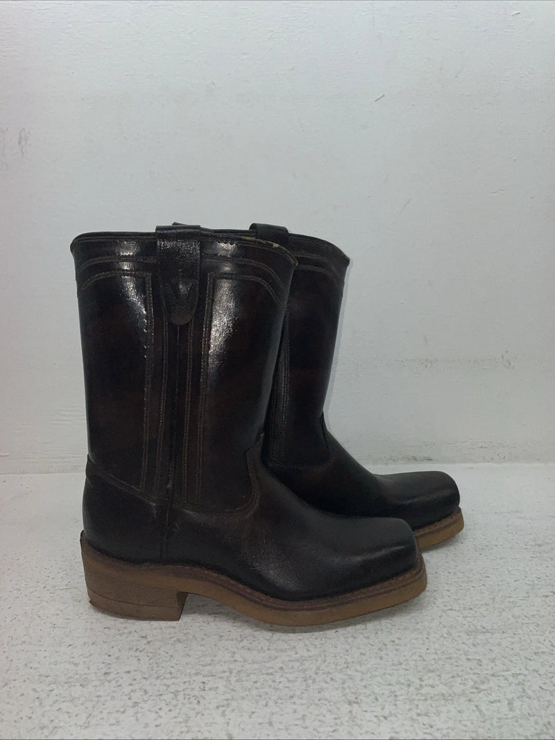 New Kids Brown Texas Brand Cowboy Boots. C 811 12.5 12 1/2 D. 23-46
