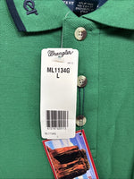 New Men’s Wrangler Green Short Sleeve Polo Shirt Large CC-65