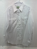 New Men’s Mesquite Western White Long Sleeve Pearl Snap 17.5 X 37 XL R-83