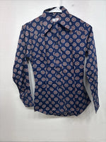 New Women’s Tem Tex Blue design Long Sleeve Pearl Snap Size 32 KK-51