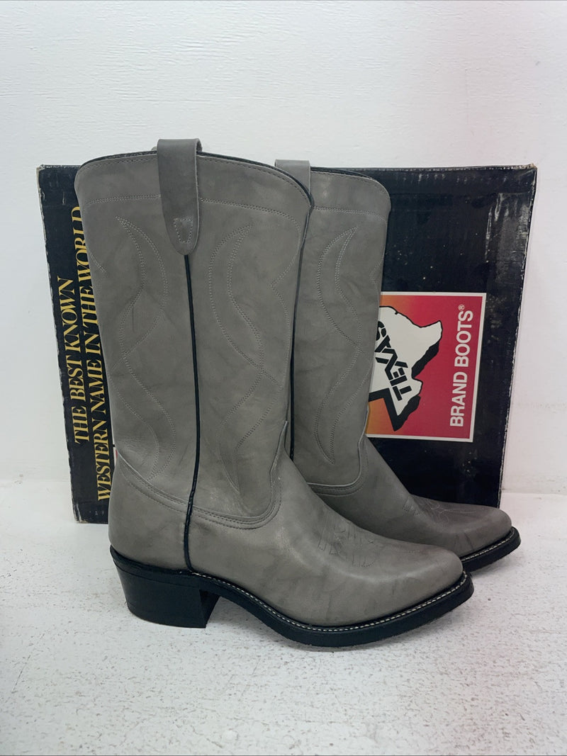 New Men’s Gray Texas Brand Cowboy Boots. 8022 8 D. 3-149