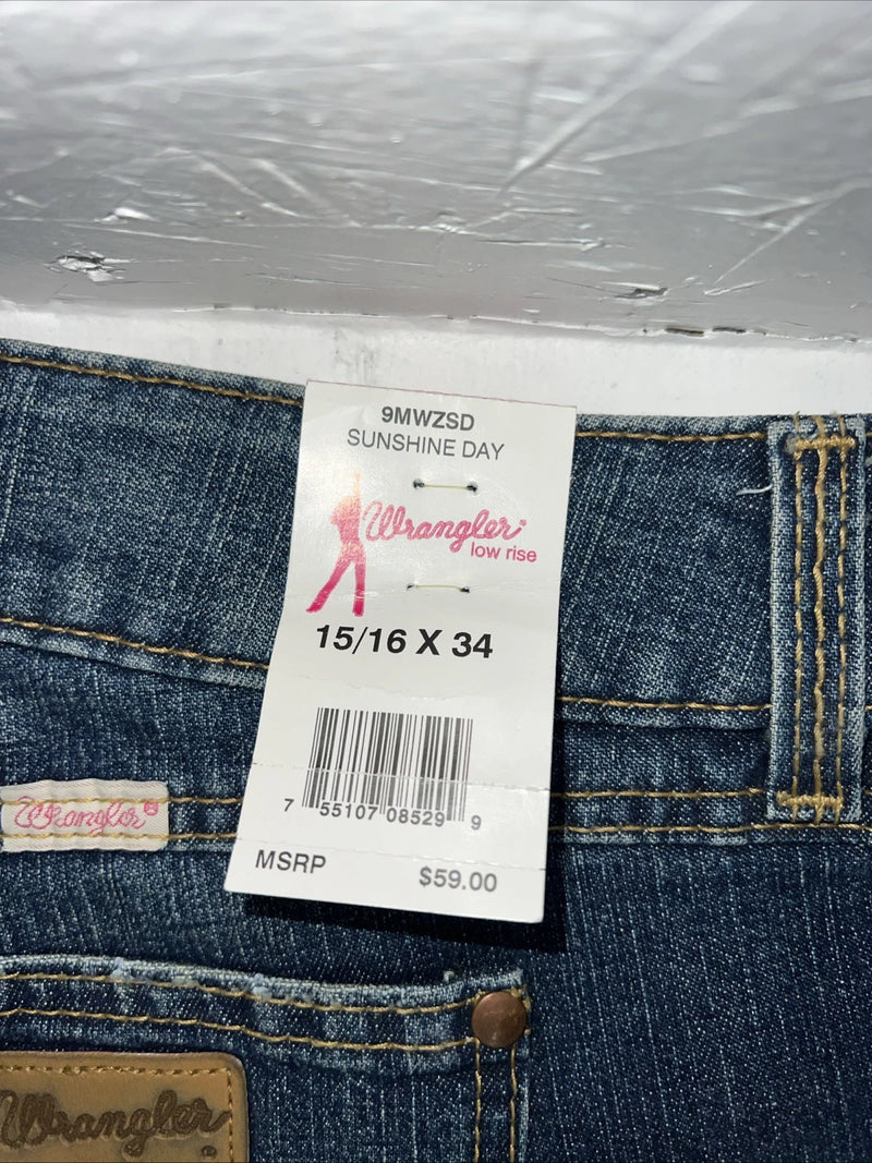 New Women’s Wrangler Low Rise Denim Jeans. 15/16x34 N-5