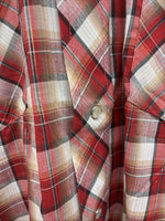 New Men’s Champion Westerns Red Plaid Long Sleeve Pearl Snap 16 X 35 Large Q-84