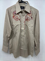 New Women’s Champion Western Brown Design Long Sleeve Pearl Snap 15.5 MM-39