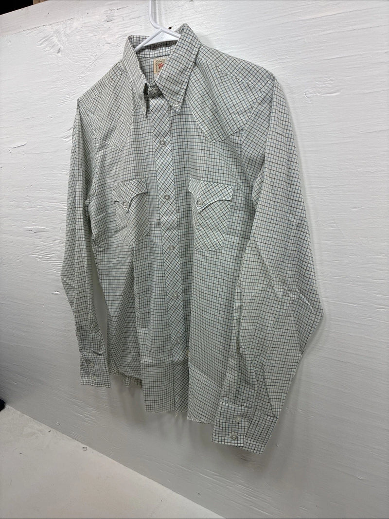 New Men’s Tem Tex White Strip Long Sleeve Button Up Small J-70