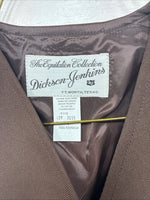 New Women’s Dickson Jenkins Brown Button Up Vest Size 6 TT-116