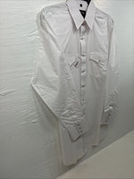 New Men’s White Horse White Simple Long Sleeve Pearl Snap Medium K-42