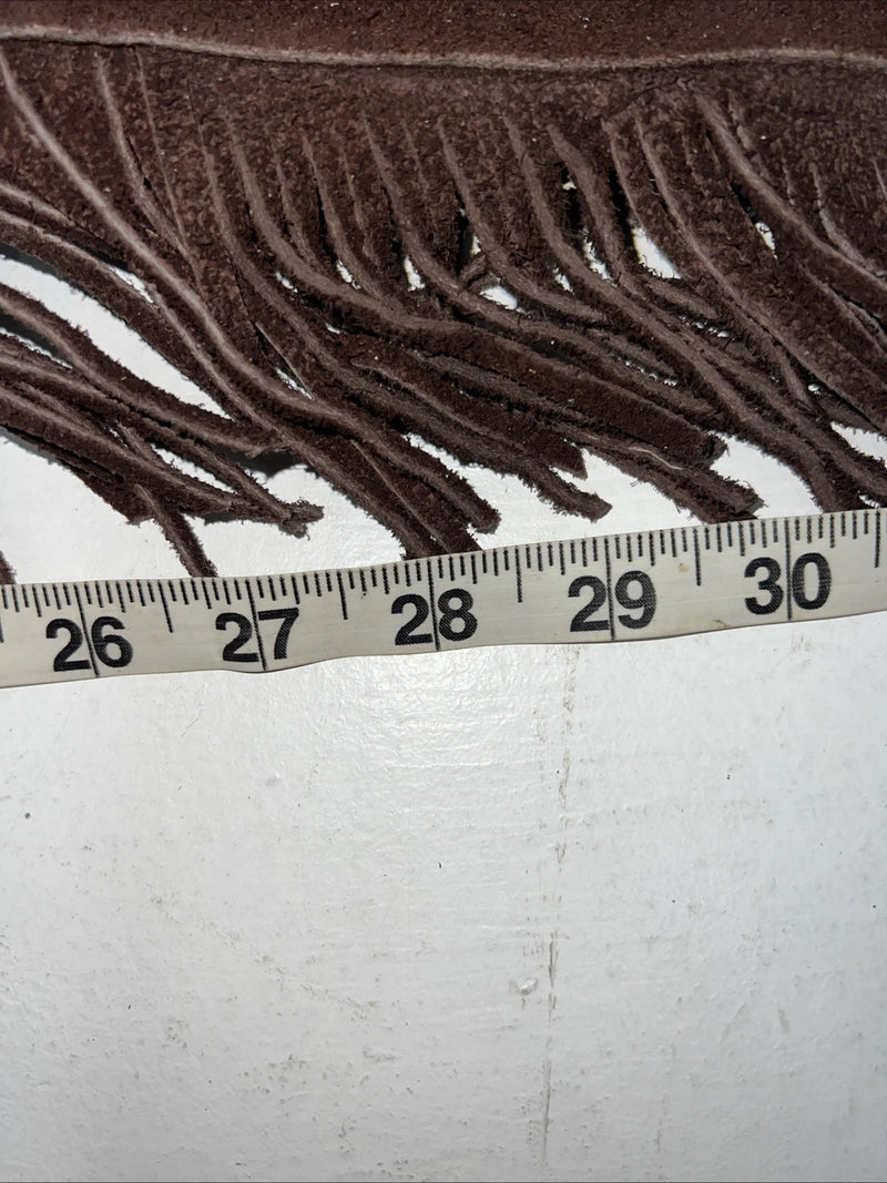 NOS Brown Show Chaps With Fringe Adjustable Waist 44” L-36