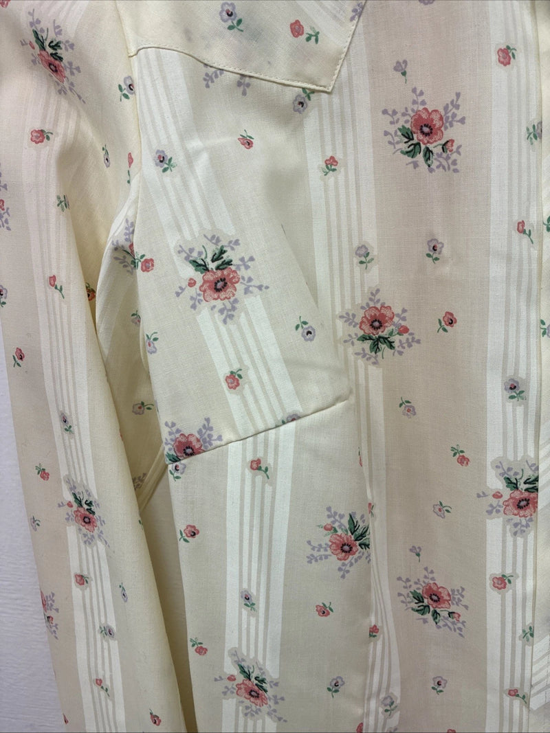 New Women’s Champion Western Yellow Floral Long Sleeve Pearl Snap 14 II-13