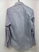 New Men’s ELY Cattleman blue Stripe Long Sleeve Pearl Snap 15.5 Medium Q-106