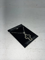 New Women’s Silver Strike Black 3D Cross Necklace N140 A-69