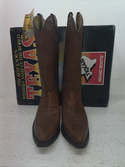 New Men’s Brown Texas Brand Cowboy Boots. 6091 8.5 8 1/2 D. 3-110
