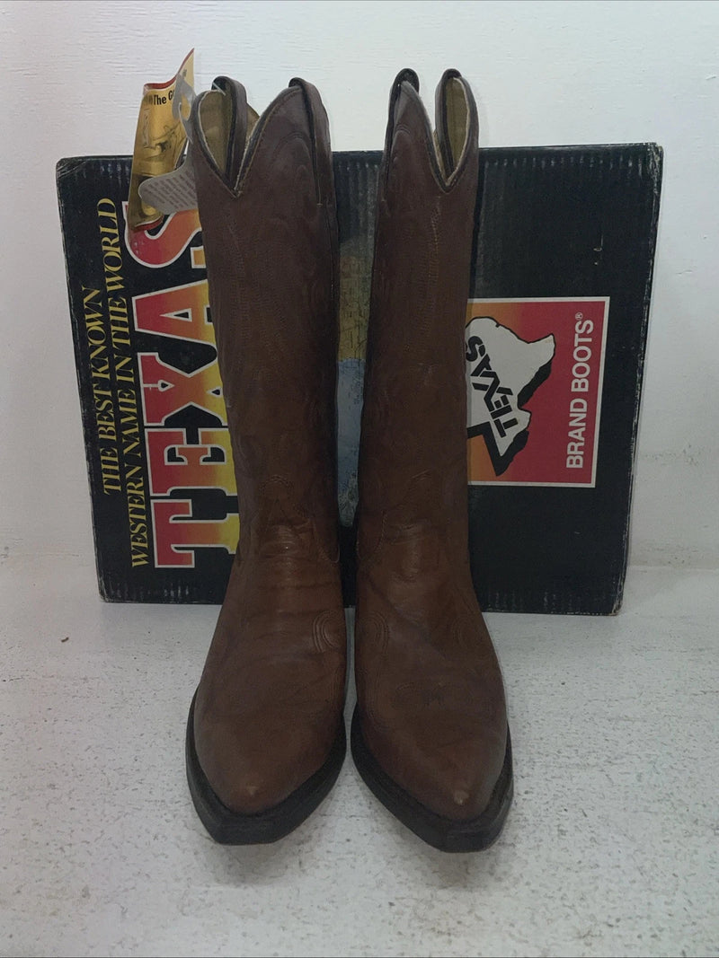 New Men’s Brown Texas Brand Cowboy Boots. 6091 8.5 8 1/2 D. 3-110