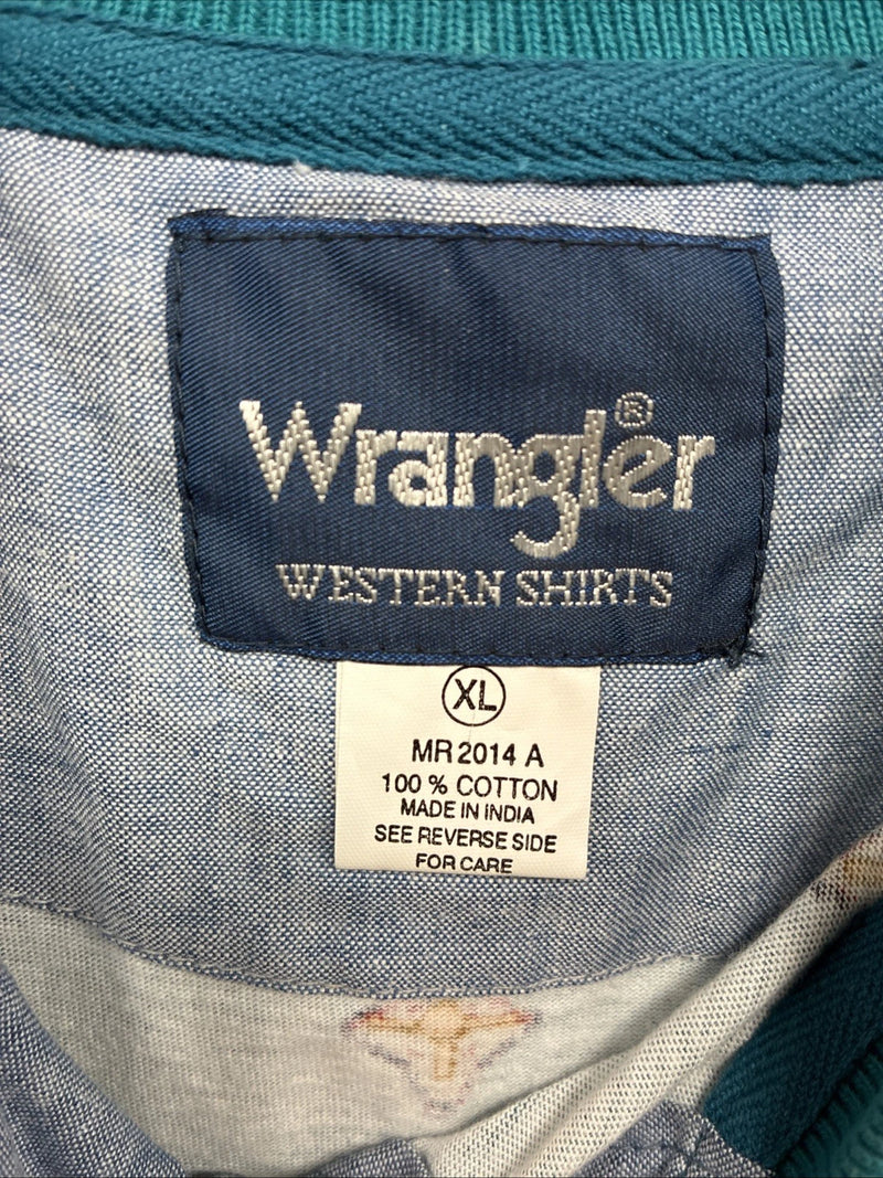 New Men’s Wrangler Teal Designed Short Sleeve Polo Short XL J-32
