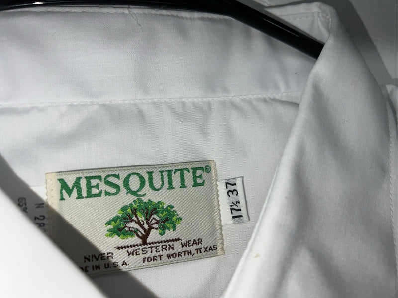 New Men’s White Mesquite Long Sleeve Pearl Snap Shirt. 17.5x37 XL S-5