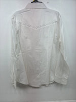 New Women’s Cumberland White Gem Long Sleeve Pearl Snap Large MM-8