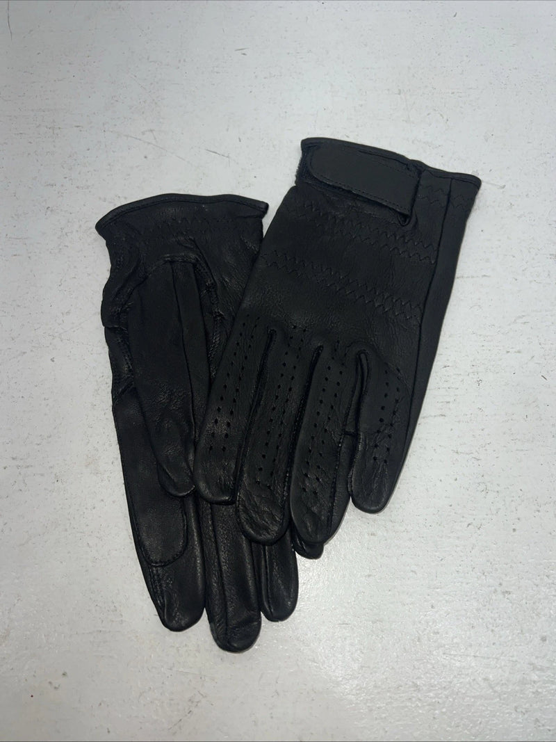 New Black Leather Tuff Mate Riding And Show Gloves Men’s Large Q-506