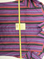 New Men’s ELY Cattleman Purple Stripe Long Sleeve Pearl Snap 15.5 Medium AA-112
